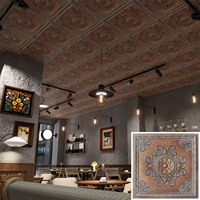Plafond moderne imperméable en PVC imitation étain peint, facile à installer, pour usage hôtelier PL08 Cuivre Résistant aux intempéries