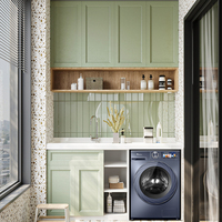 Meubles de rangement pour buanderie, armoire sous évier avec machine à laver, armoires de buanderie modernes en bois massif