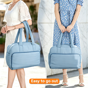 Sac de voyage imperméable pour week-end avec 3 cubes de rangement, bagage à main approuvé par les compagnies aériennes, sac de voyage pour femmes et hommes - Product Image 1