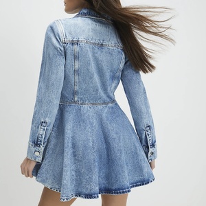 Nouvelle Robe en Jean pour Femme, Style Rétro Noble, Col Rabattu, Robe Polo en Denim Délavé, Coupe Décontractée et Ample - Product Image 2