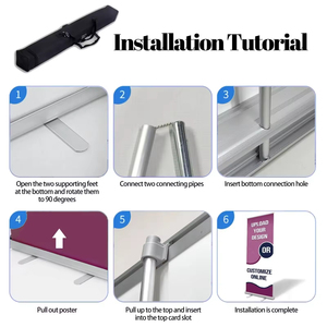 Quảng cáo xách tay PVC Polyester biểu tượng tùy chỉnh thường vụ Đăng màn hình cuộn kéo lên biểu ngữ - Product Image 4