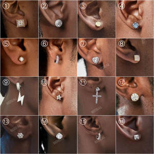 1/2Ct VVS Moissanite Boucles D'oreilles En Gros Diamant Test Pass Bling Glace Out Rond Brillant Coupe Vis Retour Pour Les Femmes - Product Image 3