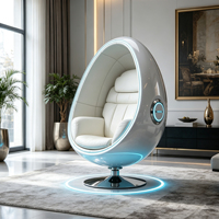 Fauteuil inclinable futuriste en forme d'œuf avec LED, design moderne pour salon et hôtel