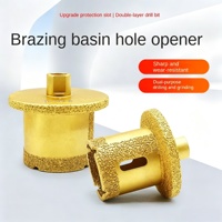 Foret diamanté à noyau diamanté brasé sous vide pour ouvrir les trous de lavabo/évier, pour granit, marbre, carrelage, céramique