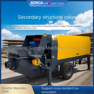 Pompe à béton compacte Songjia avec mélangeur intégré, convoyage, décharge hydraulique entièrement automatique, structure secondaire horizontale - Product Image 3