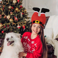 Chapeau et pantalon de Noël festifs pour elfes et clowns, en tissu non tissé, pour cadeaux de fête, fournitures de décoration de Noël parfaites