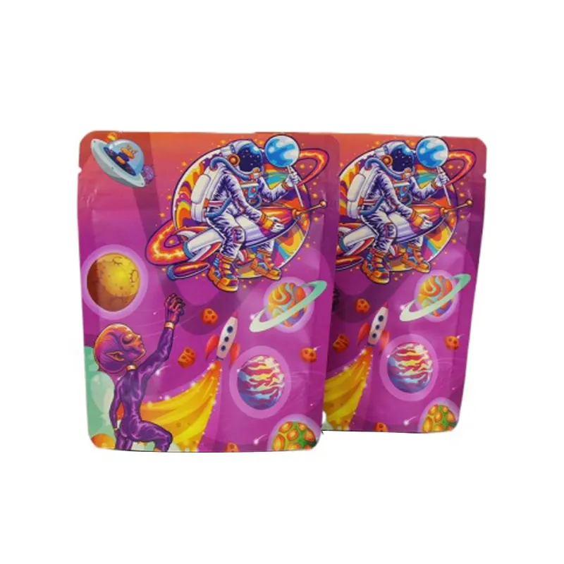 Custom zipper stand up pouch candy snack food aluminum zip lock plastic packaging mylar hologram bags