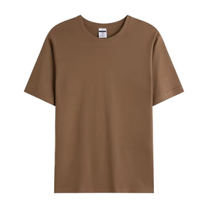 T-shirt en coton pur personnalisé T-shirt surdimensionné en coton pur avec broderie personnalisée et impression de houppette Vente en gros - Product Image 3