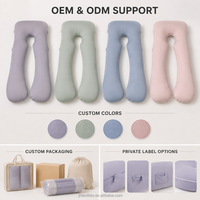 Oreiller de grossesse ergonomique rafraîchissant en forme de U, en coton PP et fibres creuses respirantes, pour soulager les dormeurs latéraux, OEM