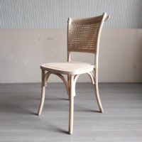 Chaises en bois à dossier en osier, empilables, design blanc délavé, chaises d'hôtel, chaises en rotin pour événements et mariages