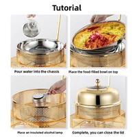 Nouveau Réchaud de Buffet Professionnel 8L en Acier Inoxydable Doré pour Traiteur, Mariages, Hôtels et Restaurants - Grande Capacité