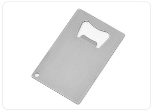 Abridor de Botellas de Acero Inoxidable 2 en 1 con Espacio para Tarjetas de Visita, 85x54mm, Abridor de Cerveza Metálico con Logotipo Personalizado - Product Image 5