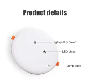 Round Square Surface Panel Light Ceiling Skd Frameless Bubble Wallwater Led Slim Flat Grille Panel Glass Led Light Panel Light