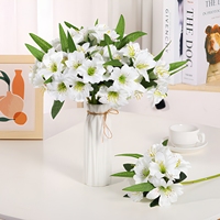 Fleurs artificielles 3D imprimées, simulation de fleurs de l'aube suspendues, pour décoration de mariage, de maison ou comme accessoires de décoration, style fée européenne