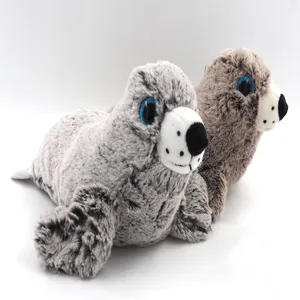 30厘米明亮的大眼睛棕色毛绒海豹 | 海象毛绒玩具