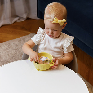ES-Pro Bol à dîner pour bébé en silicone platine personnalisé et écologique <span class=keywords><strong>de</strong></span> qualité alimentaire non toxique avec aspiration en silicone pour 0 à 12 <span class=keywords><strong>mois</strong></span> - Product Image 2