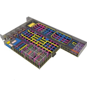 Parque de trampolín interior grande de nuevo <span class=keywords><strong>diseño</strong></span> de fábrica de China con carrera de obstáculos Ninja Warrior, grado comercial, seguro y duradero - Product Image 1
