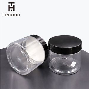 ขวดครีมใส PET ปากกว้าง ขนาด 50 กรัม 80 กรัม 100 กรัม 150 กรัม 200 กรัม 250 กรัม 500 กรัม 2 ออนซ์ 4 ออนซ์ 8 ออนซ์  บรรจุภัณฑ์พลาสติกสำหรับสครับขัดผิว พร้อมฝาสีดำ - Product Image 4