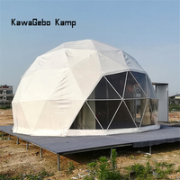 Tente dôme géodésique de luxe Kawagebo Kamp 5M en PVC pour fêtes, salons professionnels, camping extérieur, glamping, hôtel, maison avec salle de bain