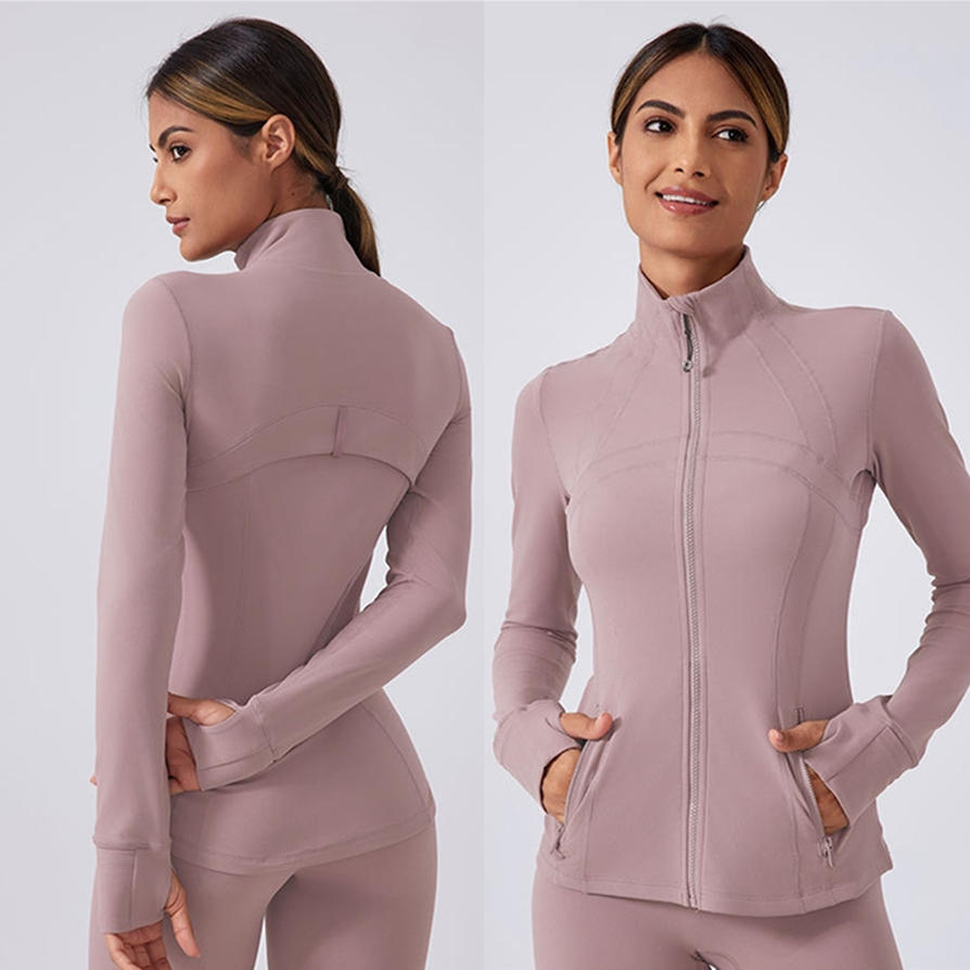 Autumn Yoga Long Sleeve Sportswear Tight Zipper Jacket Outdoor Tops Training Running Sports Winter Gym Fitness Clothes