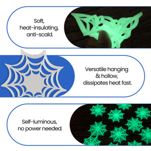 Sous-verres et dessous-de-plat en silicone personnalisés de haute qualité en forme de toile d'araignée, veilleuses décoratives d'Halloween avec logo - Product Image 3