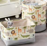 Panier de rangement pliable Mixwares en tissu écologique à motif de dessin animé pour jouets d'enfants et vêtements sales, grande taille