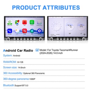 Navihua Car Upgrade 14.6" Touch Screen for Toyota Tacoma/4Runnner 2024-2026 Carplay Auto Android Auto GPS Navigation <b>DVD</b> <b>Player</b> - Product Image 6