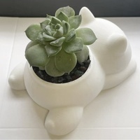 Pot de fleurs en forme de chaton mignon imprimé en 3D, jardinière pour plantes succulentes, ornement de cactus pour la maison et le bureau, porte-bougie créatif, décoration moderne
