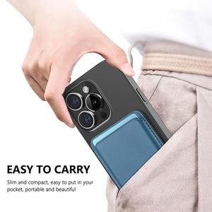 Custom Business Magnetic PU ID Card Phone <b>Holder</b> Phone Wallet Case <b>Holder</b> with Stand Plain and Stand for Credit Cards - Product Image 2