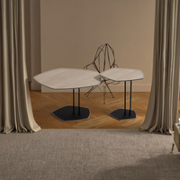 Table console élégante de style nordique moderne avec pieds en métal blancs, pour salon, atelier, bureau, salle d'attente, réception, côté canapé