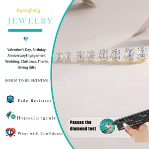 1 1.5 2 3 Karaat Moissanite Oorbellen Ovaal Gesneden 925 Sterling Zilver 18K Verguld Vier Prong Design Dames Oorknopjes - Product Image 2