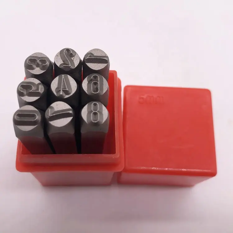 9-piece 3/16 (5mm) Number Stamp Set Punch Perfect for Imprinting Metal, Plastic, Wood, Leather ( 0-9 )