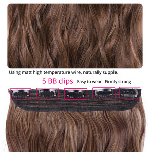 Alileader, 26 colores, un solo Color, rizado, 5 Clips en el cabello, extensiones de cabello largo de 22 pulgadas, cuerpo sintético falso, Clip ondulado en el cabello - Product Image 4
