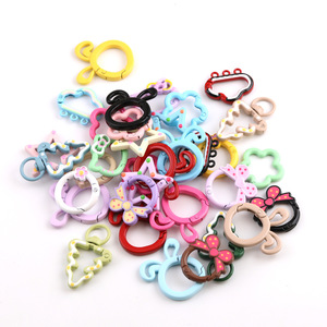 แหวนสปริงลายเพ้นท์น่ารัก อุปกรณ์ตกแต่งเครื่องประดับ DIY สำหรับกระเป๋า พวงกุญแจ ของตกแต่ง ชุบโลหะ ลายแมว รูปต้นคริสต์มาส - Product Image 2