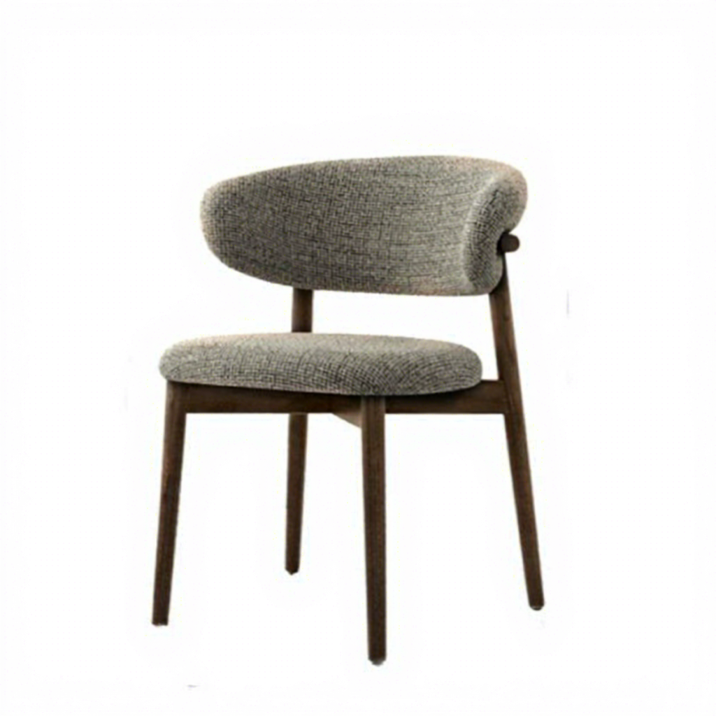 Chaise de salle à manger en tissu rack-khachi couleur noyer