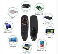 Souris Air sans fil G10S 2.4G avec télécommande, code d'apprentissage, commande vocale et assistant, capteur 3-Gyro, pile AAA