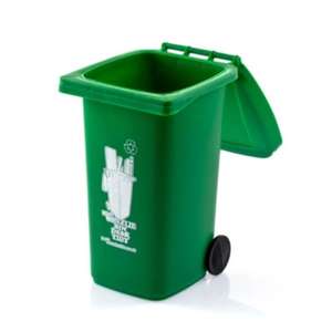 صندوق قمامة صغير مخصص لجانب الرصف مع صندوق قمامة مع عجلة <span class=keywords><strong>Wheelie</strong></span> Bin مكتب منظم لإعادة التدوير ، وعاء قلم أدوات مكتبية - Product Image 2