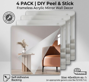 Shatterproof Acrylic Full Length Body <b>Mirror</b> Frameless <b>Plastic</b> <b>Mirror</b> Sheets Self Adhesive Wall Decor HD Reflection - Product Image 2