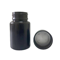 Haute populaire pp ou HDPE de qualité alimentaire 70ml noir et blanc médecine santé produit emballage bouteille de capsule en plastique