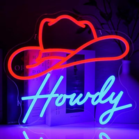 Enseigne néon LED personnalisée style Western Cowboy, design bottes et chapeau de cowboy, matériau acrylique IP67, intensité réglable, pour décoration de murs de chambre et de magasin