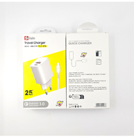 Chargeur mural super rapide 25W A+C avec protection OTP, prise EU, type-C PD pour téléphones mobiles et ordinateurs portables