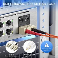 Cable de Fibra Óptica Multimodo Dúplex OM1 RSPOF OFNP Plenum, 1m, 10Gb, SC a LC, 62.5/125, UPC/APC, Revestimiento LSZH Pulido