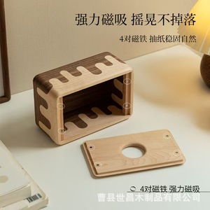 Caja de pañuelos de madera de 18L con diseño de dibujos animados para la mesa de centro de la sala de estar - Product Image 5