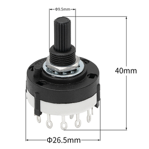 RTS Solder Terminal Selector <strong>Switch</strong> <strong>Rotary</strong> Universal Plastic 1 <strong>Pole</strong> 2 <strong>Poles</strong> <strong>6</strong> <strong>Position</strong> <strong>Rotary</strong> <strong>Switch</strong> for Fan 0.3A 125V 250VAC