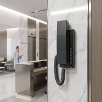 Téléphone IP H601W Wi-Fi 6 pour hôtel, compact, sans écran, mural, SIP VoIP, faceplate personnalisable, double bande, 2 touches programmables
