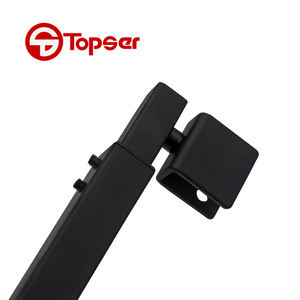 חדר מקלחת דלת זכוכית מט שחור מתכווננת בר סוג מרובע סיבוב תמיכה טלסקופי - Product Image 3