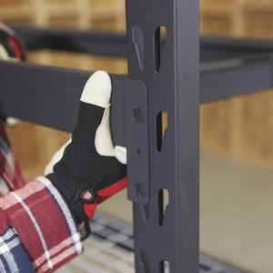 Rak penyimpanan 4 tingkat tugas berat dengan dek jala galvanis, dilapisi bubuk yang dapat disesuaikan & perakitan mudah untuk gudang, garasi, ritel - Product Image 3