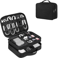 Sac organisateur de câbles électroniques double couche, étanche, portable, pour accessoires technologiques de voyage