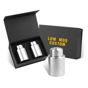 Nueva llegada de acero inoxidable 2 uds sellador de botellas mantener tapones frescos juego de regalo 100% sello antifugas tapones <span class=keywords><strong>para</strong></span> botellas de vino - Product Image 5