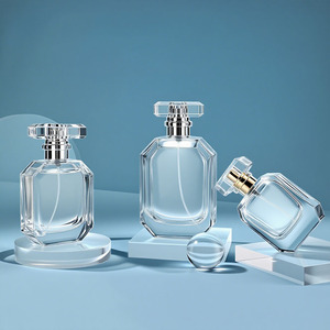 Clear Reusable Octagonal <strong>Perfume</strong> <strong>Spray</strong> <strong>Bottle</strong> with Crystal Cap Elegant Fragrance Packaging - Product Image 1